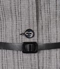Sacou din bumbac elastic gri cu funda