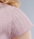 Sacou din bumbac elastic roz cu funda