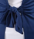 Bluza din jerse bleumarin legata cu cordon