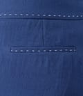 Pantaloni din viscoza creponata albastra cu buzunare