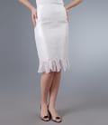 Fusta eleganta cu fir de efect si volan