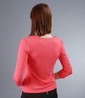 Bluza din jerse roz legata cu cordon