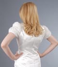 Sacou elegant alb-ecru cu trandafir