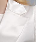 Sacou elegant alb-ecru cu trandafir