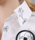 Camasa din bumbac elastic imprimat cu floare si butoni