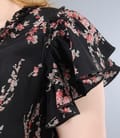 Rochie din viscoza imprimata cu volane