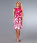 Rochie eleganta cu buline si funda sub bust