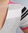 Rochie din jerse imprimat cu dungi