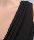 Rochie lunga din voal negru cu pieptii suprapusi