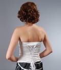 Corset din saten elastic alb