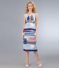 Rochie jerse cu  imprimeu grafic cu nod pe bust