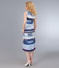 Rochie jerse cu  imprimeu grafic cu nod pe bust