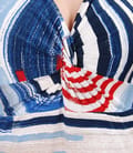 Rochie jerse cu  imprimeu grafic cu nod pe bust