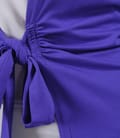 Bluza din jerse mov legata cu cordon