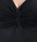 Rochie jerse imprimat cu nod pe bust