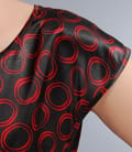Rochie din saten elastic cu imprimeu grafic si falduri