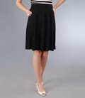 Fusta in clini din jerse elastic negru