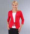 Bluza din jerse rosu legata cu cordon
