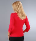 Bluza din jerse rosu legata cu cordon