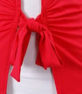Bluza din jerse rosu legata cu cordon