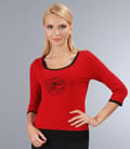 Tricou cu garnitura si floare catifea