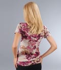 Tricou din jerse elastic imprimat cu garnitura