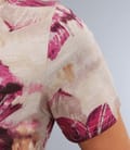 Tricou din jerse elastic imprimat cu garnitura