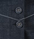 Sacou din bumbac elastic bleumarin cu tighele contrast