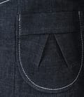 Sacou din bumbac elastic bleumarin cu tighele contrast