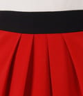 Rochie cu pliuri din stofa elastica alb-ecru-rosu