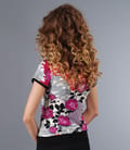 Tricou jerse imprimat cu garnitura