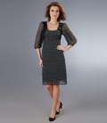 Rochie din voal imprimat cu funda