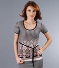 Tricou din jerse imprimat cu cordon catifea