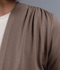 Bluza din jerse maro legata cu cordon