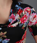 Tricou din jerse elastic imprimat cu falduri