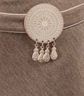 Fusta din jerse elastic cu accesoriu metalic