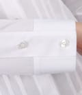 Camasa alba din bumbac elastic cu tighele