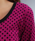 Tricou din jerse elastic uni cu picouri de catifea