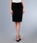 Fusta office din stofa elastica neagra