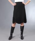 Fusta din jerse elastic negru in clini