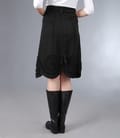 Fusta din jerse elastic negru in clini