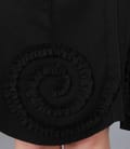Fusta din jerse elastic negru in clini