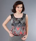 Bluza din saten elastic imprimat