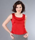 Bluza din saten elastic rosu