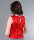 Bluza din saten elastic rosu