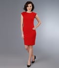 Rochie din jerse elastic gros rosu