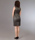 Rochie din bumbac cu fir metalic argintiu