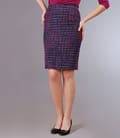 Fusta din bucle multicolor cu fir mov
