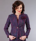 Sacou din bucle multicolor cu fir mov
