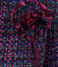 Sacou din bucle multicolor cu fir mov
